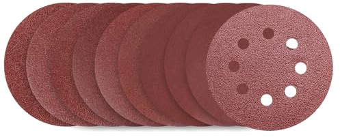 HOTCKB 40PCS 180mm Sanding Disc Hook Loop Sanding Pads 8 Hole Sandpaper | 7 Inch Mixed Sander Discs,Red Round Sand Paper Sheet,40 60 80 100 120 150 180 240 320 400 Grits for Random Orbital Sander