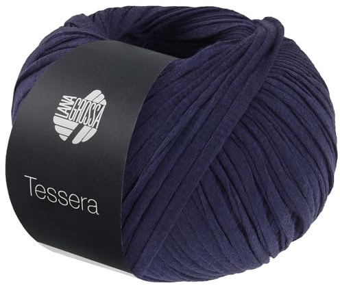 LANA GROSSA Tessera | Hochwertiges, schmales Baumwoll-Bändchengarn in matter-papierfeiner Optik | Handstrickgarn aus 100% Baumwolle | 50g Wolle zum Stricken & Häkeln | 115m Garn FB 11