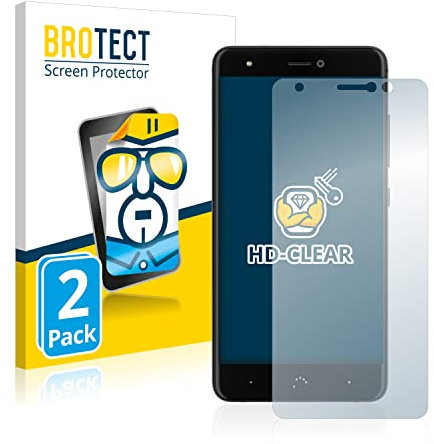 BROTECT Protector Pantalla para BQ Aquaris X Protector Transparente (2 Unidades) Anti-Huellas
