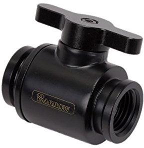 Barrow Wasserkühlung Mini Ventil (mit Aluminium Griff) - schwarz