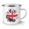 Wellcoda Union Jack Flagge London Vereinigtes Königreich Emaille-Becher, Großbritannien - 10 Unzen-Tasse - Kräftiger, griffiger Griff, Zweiseitiger Druck, Ideal für Camping und Outdoor