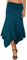 DJT Damen Elastisch Plissierte Taille Elegant Rock A-Linie Faltenrock Midi Rock mit Taschentuch Saum Blaugrün S