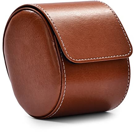Oirlv Uhrenbox PU-Leder Uhrenaufbewahrungsbox für Reisen Weihnachten Jahrestag Geburtstag Valentinstag Geschenke (Braun)