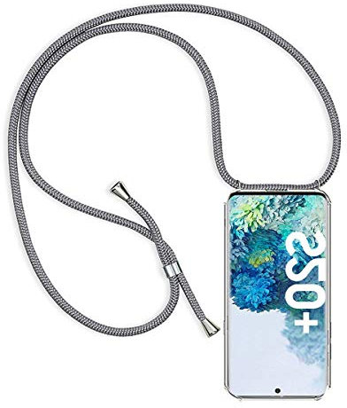 FMPCUON Magnetisch Handykette für Samsung Galaxy S20 Plus Hülle,Necklace Hülle mit Bands Handyhülle für zum Umhängen Kordel,kompatibel mit Wireless Charging Silikon Case mit Handykordel,Grey