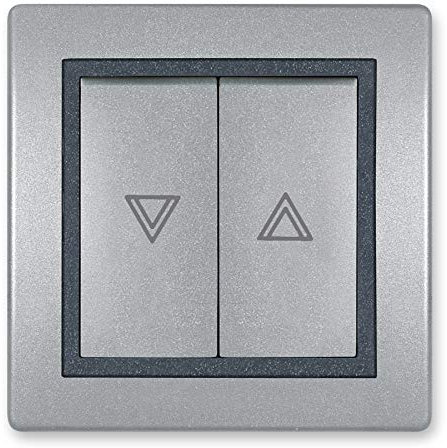 ALING-CONEL Jalousientaster 10AX/250V~ inkl.Rahmen (komplett) Silber/Graphit/Silber