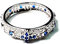 BLUSUPERSHOP 1 Ehering aus 925er Silber mit weißen und farbigen Zirkonia in Pavé-Fassung, rot, schwarz, weiß, grün, blau, Rosenkranz, Größe 10 bis 26 cm, su ordinazione, Sterling Silber, Zirkon