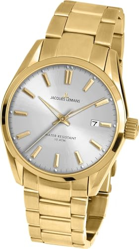 JACQUES LEMANS Herren-Uhren Analog Quarz One Size Gold 32016477