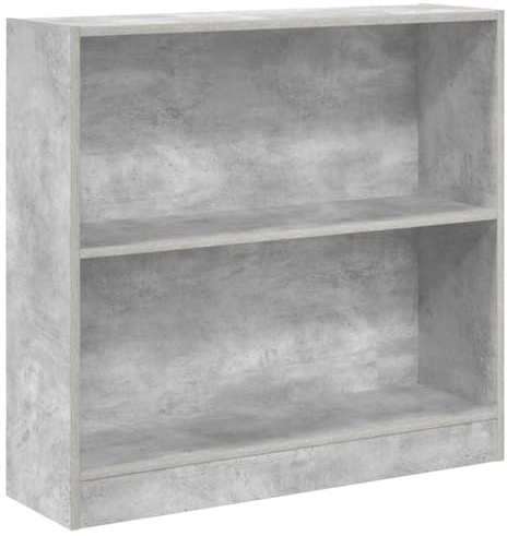 vidaXL Bookcase Concrete Grey 80x24x75 cm Engineered Wood | Loads of space for your books, Modern minimalist style that fits right in, Made from sturdy engineered wood