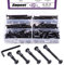 Swpeet Innensechskantschrauben, M6 x 35 mm 45 55 65 75 mm, Karbonstahl, schwarz, Zylindermuttern, Set mit 1 Inbusschlüssel, Schraubenpfosten für Möbel, Senkkopf-Gürtelschnalle, Leder-Bindungsschrauben