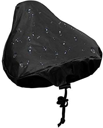 LUTER Wasserdichter Fahrradsitzbezug mit Kordelzug Wasserdichter Schutz Fahrradsattel Regenstaubbezug (Schwarz)