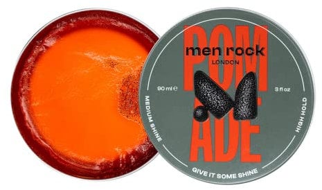 Men Rock Pomade, 90ml - Starker Halt, Mittlerer Glanz, Haarpomade Herren mit Wasserbasierter Formel