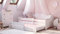 Letto Singolo Elblag, Sommier per Camera da Letto, Giroletto per Stanza, Struttura Porta Materasso, 164x88 h70 cm, Bianco e Rosa