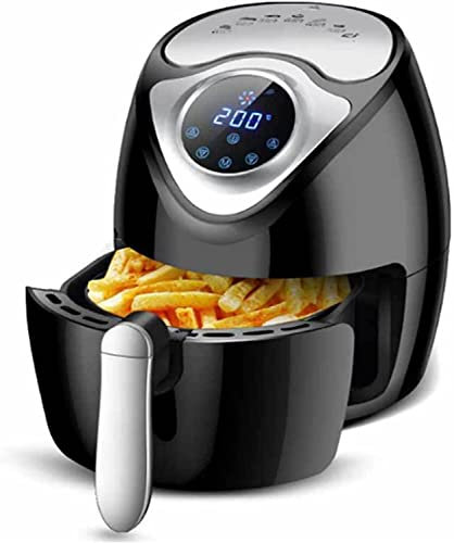 X&Z-XAOY 2.6L Mini Air Fryer 1300W Hot Oven Oil-Less Cooker Dehydrator With LCD Touchscreen Convection Toaster Nonstick Basket (Color : Black)