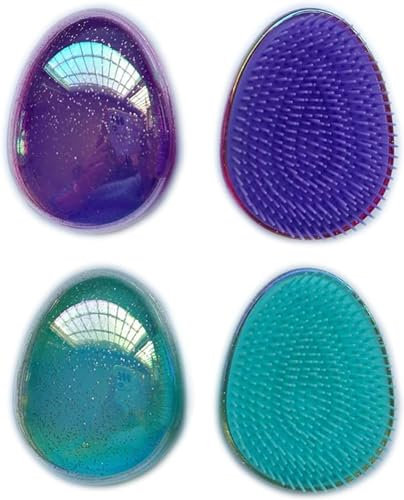 VinBee Haarbürste zum Entwirren Haarentwirre Entwirrbürste ohne Ziepen für Frauen Kinder Farbenfroh Entknoten für jeden Haartyp-Haarbürste Klein 2Pcs (lila und Grün)