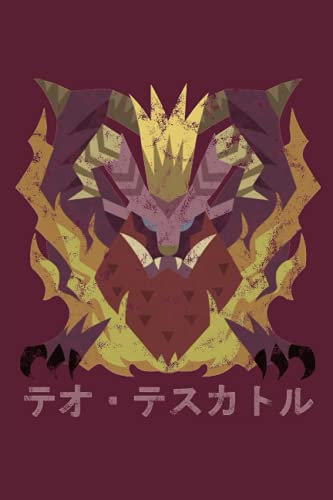 Monster Hunter World Teostra Kanji Icon: Minimalist Composition Book | 100 pages | 6 x 9 | Collage Lined Pages | Journal | Diary | For Students, ... School, College, University, School Supplies