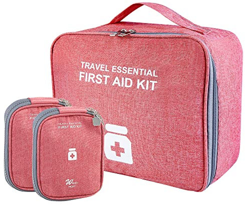 3 Pezzi Borsa di Pronto Soccorso Compatta, Borsa Della Medicina, Mini Borsa di Pronto Soccorso, Borsa Porta Medicine da Viaggio per Medicinali Portatile per Situazioni Emergenza