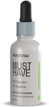 Gerovital Must Have, Anti-Falten- und Straffungsserum mit 10% Peptiden und 3% Squalan, tonisiert, befeuchtet und regeneriert die Haut | reduziert Falten und Anzeichen der Hautalterung