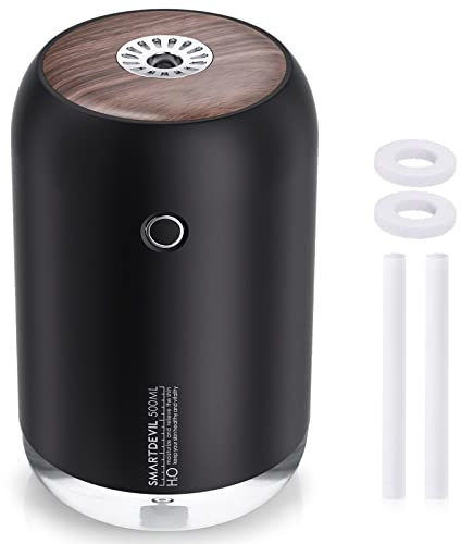 SMARTDEVIL Luftbefeuchter Schlafzimmer 500ml, USB Mini Kleiner Luftbefeuchter, Automatische Abschaltung, Nachtlichtfunktion, Leise Luftbefeuchter für Schlafzimmer