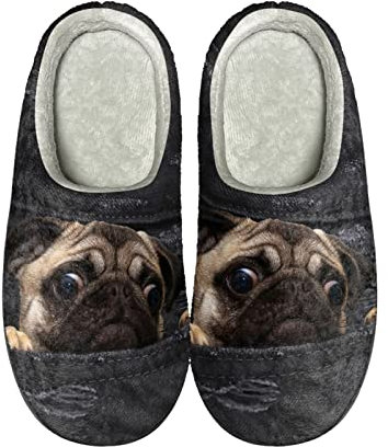 Wanyint Damen Hausschuhe Komfort Indoor Outdoor Slipper Gemütlich Slipper Slipper, Mops, 38/39 EU