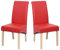 Mendler 2er-Set Esszimmerstuhl Küchenstuhl Stuhl M37 - Kunstleder matt, rot, helle Füße