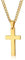 Fashion Base Cross Necklace for Men, Stainless Steel Gold Cross Pendant Necklace for Boys Cross Chain for Mens Christian Religious Gift (Gold)