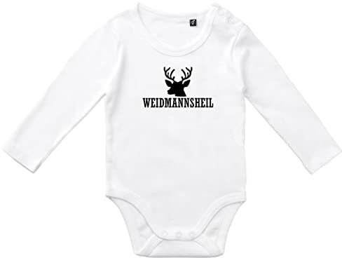 Huuraa Unisex Strampler Weidmannsheil Hirsch Jägergruß Geschenk Größe 68 White Bio Baumwolle Fairtrade Weidmannsheil Hirsch Souvenir