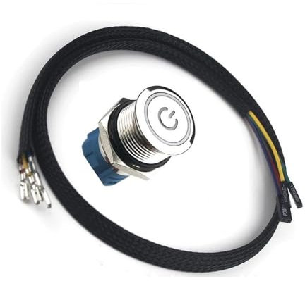 Switian PC Power Reset Schalter Computer Power Button Kabel LED Kabel Wire Kit Montage für Computer(Blau/19mm/60cm)