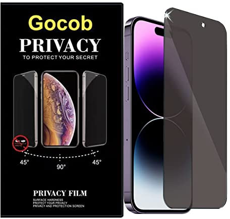 Gocob for iPhone 12/12 Pro Privacy Screen Protector, 2 Pack iPhone 12 Screen Protector/iPhone 12 Pro Screen Portector 6.1 Inch 9H Hardness Tempered Glass Anti Spy Case Friendly