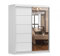 ML Furniture Ltd Kleiderschrank V6 mit Spiegel 160 cm, Schwebetürenschrank, Garderobeschrank Schlafzimmer; Wohnzimmerschrank; Korpus Schrank Farbe: Weiß; Farbe der Schrankfront: Weiß - 2 Schiebetüren