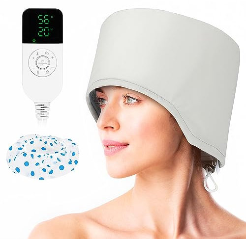 SPTHTHHPY Bonnet Chauffant Cheveux Soin - Casque Vapeur Cheveux avec Contrôle de la Température et Fonction de Minuterie - Capillaire Salon Afro Hair Cap Spa - Un Bon Choix pour les Soins Capillaires