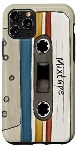 Retro Mixtape Aquarell Nostalgie Funky Oldschool Kassette Hülle für iPhone 11 Pro