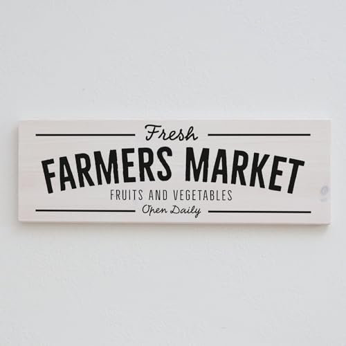 Landhaus Küchendeko Schild - Farmers Market No1 - Frühling, Frühlingszeit, Farm fresh, Landhausstil, Farmhaus, Holzschild, Board (60x20 cm)