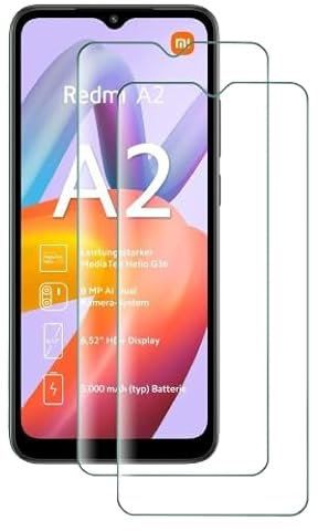 Cracksin [2 Stück] Schutzglas kompatibel mit Xiaomi Redmi A2 Panzer Schutz Glas Schutzfolie Verbundglas Displayglas Echt Hart Tempered Glass 9H Härte Glas