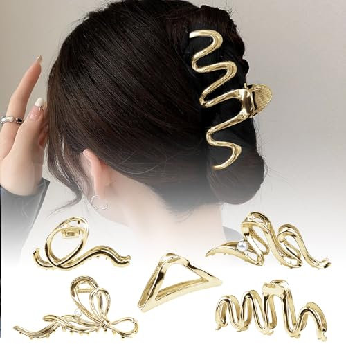 ZACUDA Pinces à Cheveux Anti-Dérapante Pinces à Cheveux à Double Dents Pince à Cheveux Femme Metal Pinces à Cheveux Pour Filles Barrette Cheveux Femme Metal Griffe pour Cheveux