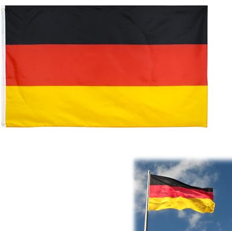 Deutschlandfahne,Deutschland Flagge,90 x 145 cm Deutsche Fahne,Deutschland Banner,mit Messing-Ösen,1 Stück