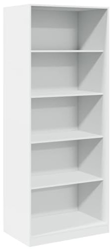 vidaXL Kleiderschrank, Garderobenschrank mit 5 Fächern, Kleiderregal Schrank für Schlafzimmer, Flurschrank Garderobe Dielenschrank, Weiß Holzwerkstoff