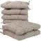Viste tu hogar Pack 6 Cojines para Silla, 40x40x5 CM, Efecto Tridimensional, Relleno de 100% Poliéster, Ideal para Comedor, Terraza, Salón y Restaurante, Color Beige, Fabricado en España