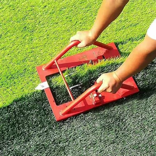 Artificial Grass Line Cutter Tool, Professional Artificial Grass Installation Tools with Replaceable Double Edge Blade, Adjustable Cutting Width 5-12Cm and 360° Cutting Smooth, No Burrs,for Court