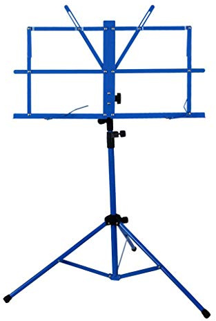 Tragbarer klappbarer Notenständer mit Tragetasche, Blau, 127 cm