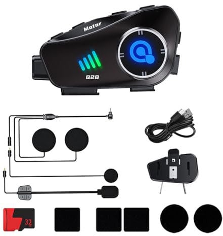 BINGGA Helmets Bluetooth-Compatible Intercom with 1080P 120° Driving Recorder Call Headset 360 Degree Helmets Camera