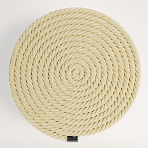 LOUIKAY Baumwollseil, 15 m, dickes beigefarbenes Seil, 10 mm, Baumwoll-Makramee, Terrassen-Seil für Bastelarbeiten, Wandbehang, Pflanzenaufhänger, Makramee, Gartenarbeit, Knoten, dekorative Projekte