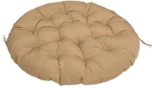 Extra großes rundes Sitzkissen für Drehstühle, Khaki, 100 x 100 cm, für drinnen und draußen, Garten, Ersatz-Bodenkissen