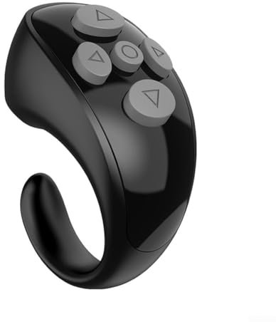 JoyousMall Fernbedienung, kabelloser Ring, wiederaufladbarer Handy-Kamera-Controller, Lazy E-Book-Reader, Schwarz