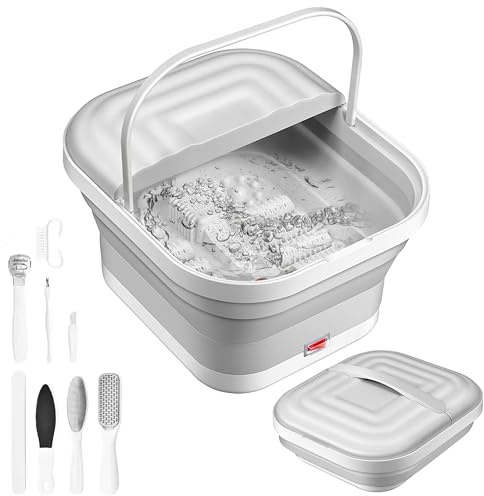 Bain de Pied Massant Pliable Chauffant – Bassine Pied Thalasso avec Rouleaux de Massage, Maintien 45°C, Détente & Relaxation à Domicile