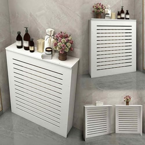Radiator Cover with Slat Design Stylish Wooden Radiator Guard for Living Room & Bathroom Portable Storage Solution (50x80x15cm/20x32x6in)