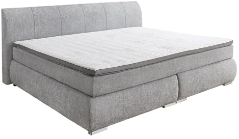 Sun Garden Flint Boxspringbett - 240 x 200 cm - Grau - Stoffbezug