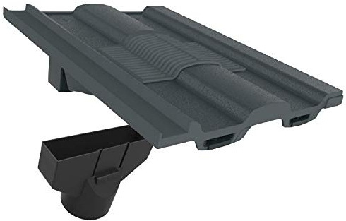 Grey Castellated Roof Tile Vent & Adapter, Marley Ludlow Redland Sandtoft