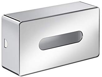 Emco Loft Kosmetiktuchbox (Farbe Chrom, Länge 251 mm, Tücherbox für Badezimmer, Wandmontage) 55700100