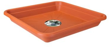 Elho Universal Untersetzer Viereckig 35 - Tonrot - Drinnen & Draußen - L 35 x W 35 x H 5.2 cm