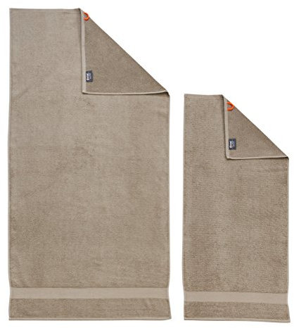 DONE Deluxe Set Handtuch, Baumwolle, Taupe, 50 x 100 x 1 cm